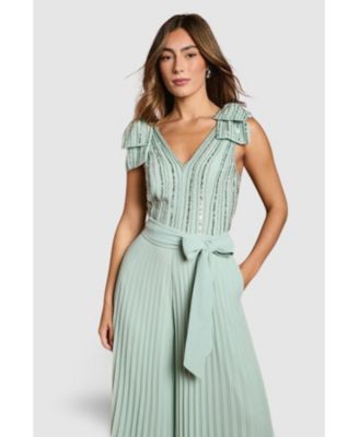 Women's Embellished Bow Shoulder Jumpsuit