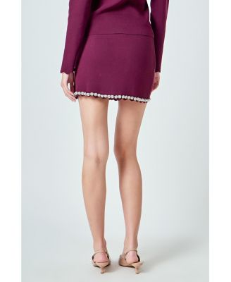 Women's Knit Scallop Mini Skirt