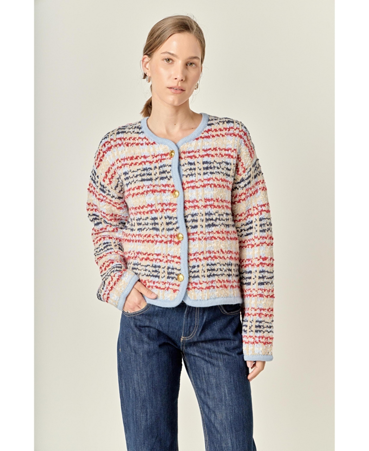 English Factory Women's Textured Stripe Jacket