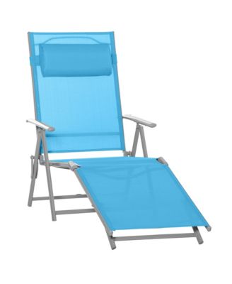 Sling Patio Reclining Chaise Lounge Garden Furniture, Light