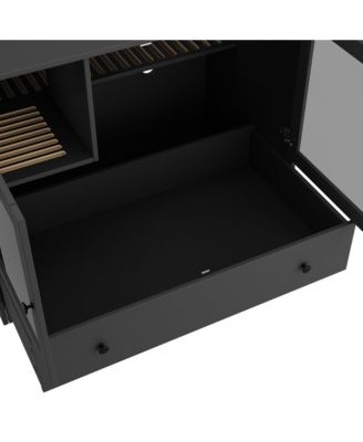 Cat Litter Box Furniture Hidden, Cat Condo Pet House with Stairs, Cat Litter House for Living Room