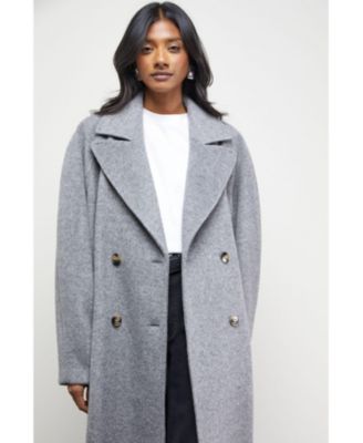 Women's Oversized Pleat Back Detail Maxi Coat