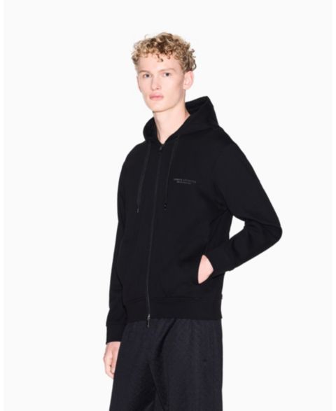 Мужское худи A|X Armani Exchange Milan NY Logo Full Zip, цвет: Чёрный