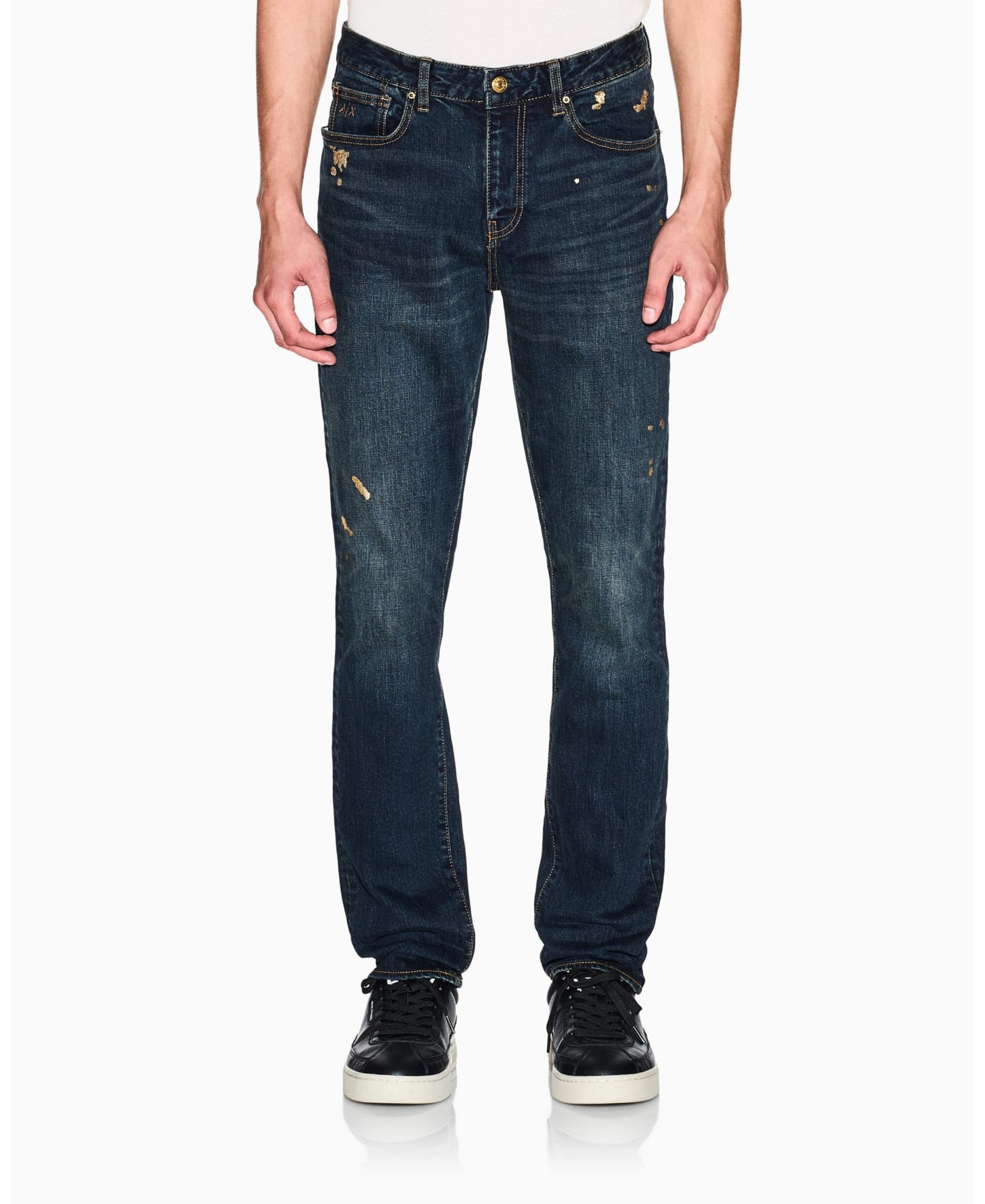 Men's J14 Slim Gold Splatter Jeans
