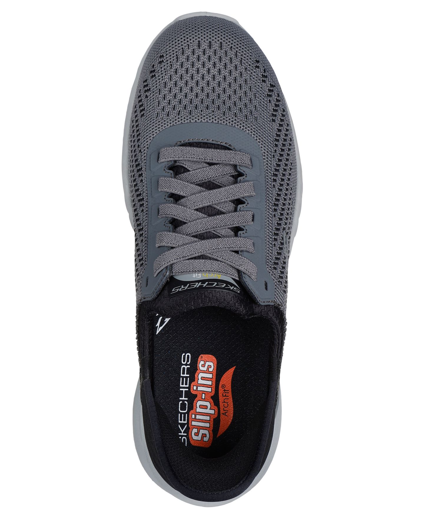 Мужские кроссовки Skechers Slip-Ins Relaxed Fit: Arch Fit Orvan - Drex Casual Wide-Width Walking, цвет: Серый / Чёрный — фото 5