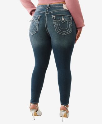 Plus Size Jennie Mid Rise Skinny Super T Flap Jeans