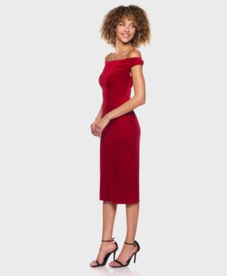 Juniors' Off-The-Shoulder Midi Dress