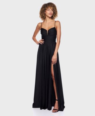 Juniors' Sleeveless V-Neck Jersey Gown, Created for Macy's