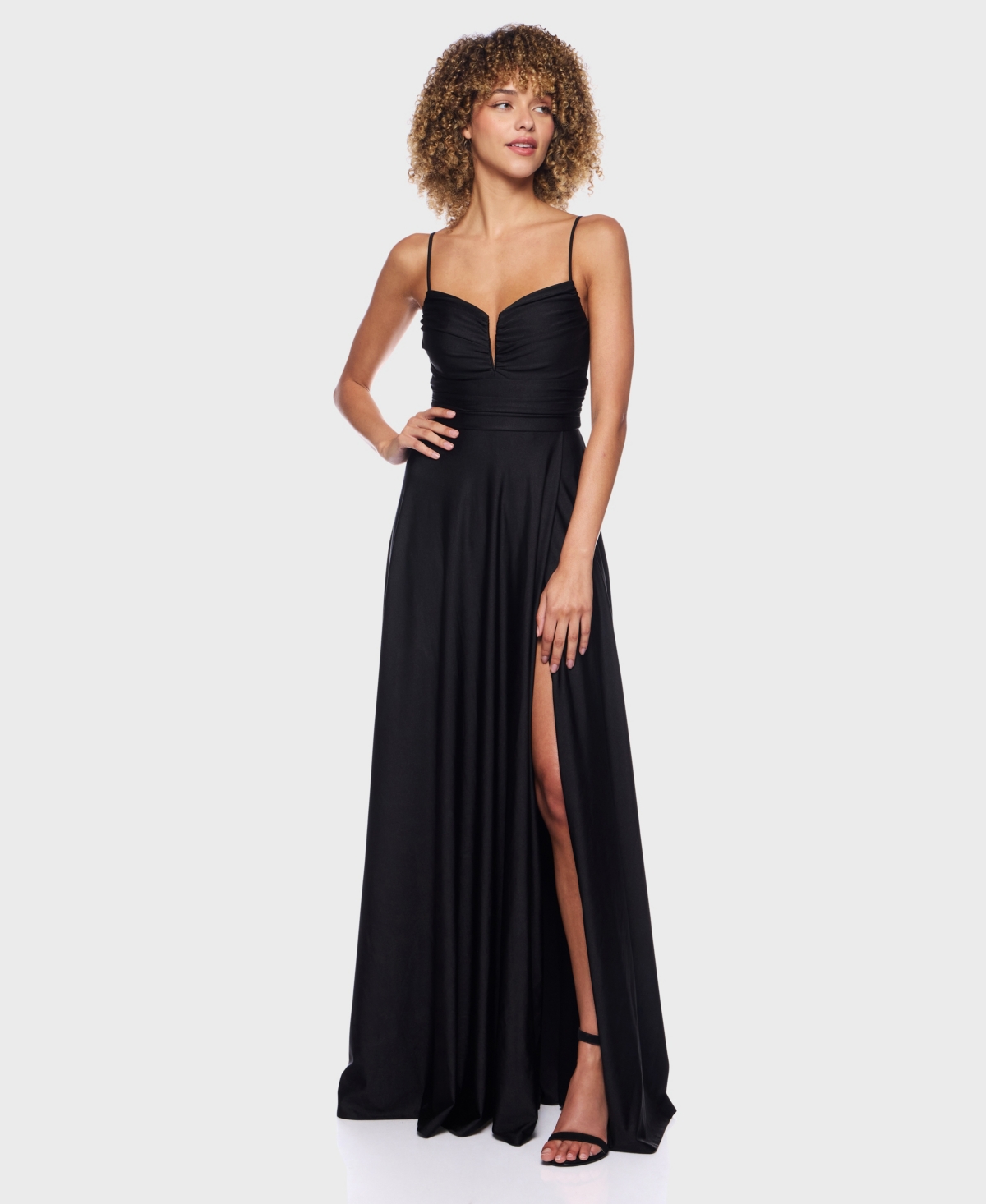 B Darlin Juniors' Sleeveless V-Neck Jersey Gown, Created for Macy's