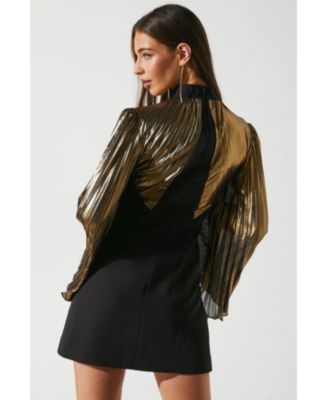 Women's Party Metallic Long Sleeve Mini Dress