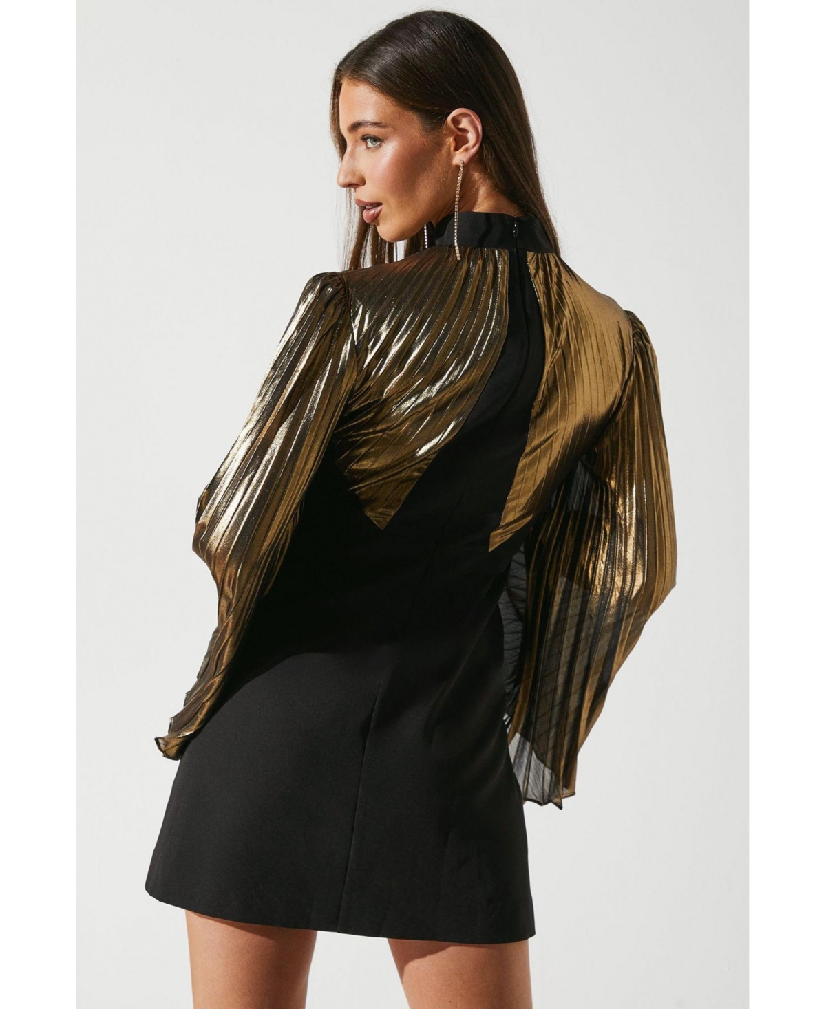 Coast Women's Party Metallic Long Sleeve Mini Dress