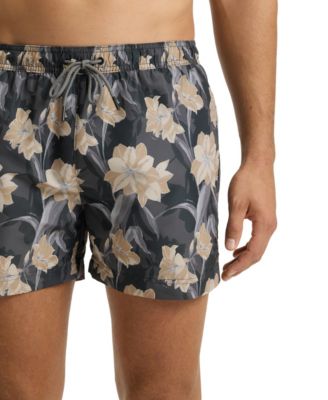 Men's Logo Detail Floral-Print Swim Shorts