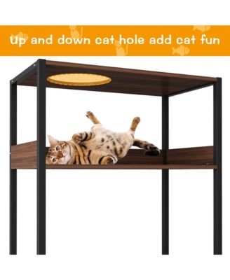 Storage Cabinet with Shelves, Large Open Storage & Doors Used for Pet