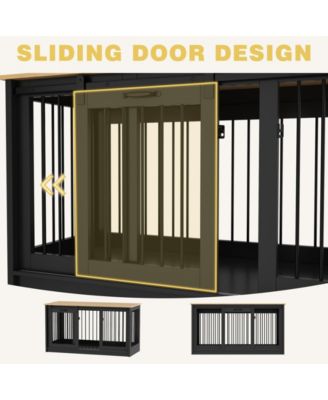 Dog Kennel Furniture, Pet Dog Cage with Sliding Door for Large Medium Small Dogs