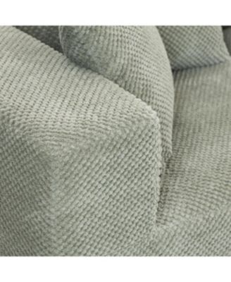 Streamdale Modular 3-Seat Chenille Sofa, Deep-Seat Couch, Tool-Free Setup, Low-Profile, 111" W - Light Green