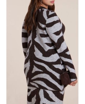 Women's Intarsia Split Hem Cardigan