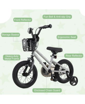 14 Inch Kids Bike Adjustable with Transparent Chain Cover for 4-5 Years Old