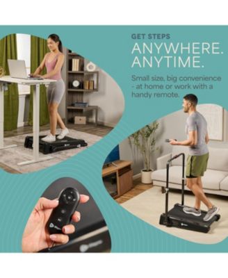 Smallest Portable Mini Walking Pad with Adjustable Handlebar - Max Speed 3 MPH, Home & Office 30 inch Mini Walking Treadmill, Under Desk Small Work Desk Compact Treadmill, 220 Lbs Max Weight