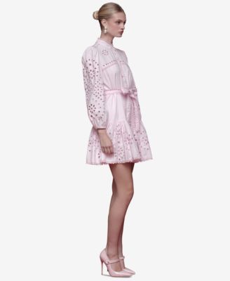 Women's Eyelet Cotton Lined Shirt Dress