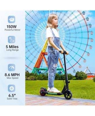 6.5-Inch Foldable Kids Electric Scooter for Fun Rides, Up to 5 Miles, 150W Motor & Deck Lights