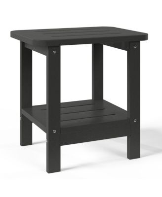 2-Tier Outdoor HDPE Modern Adirondack Square Patio Side Table