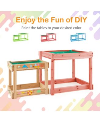 Wooden Sand And Water Tables With Protective Cover For Kids