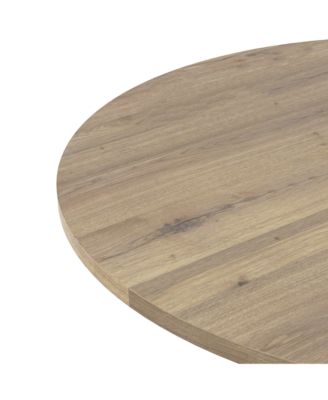 CASAINC 31.5 Inch Round Dining Table with Black Metal Legs