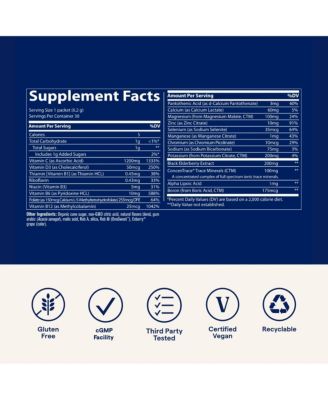 Power Pak Electrolyte + Immunity Boost Drink Packets | 1200 mg Vitamin C, Elderberry, Zinc, D3, B6, B12 |  60 Packets