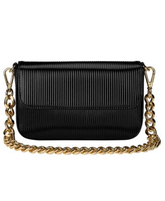 GiGi New York - Twiggy Embossed Stripe Leather Shoulder Bag