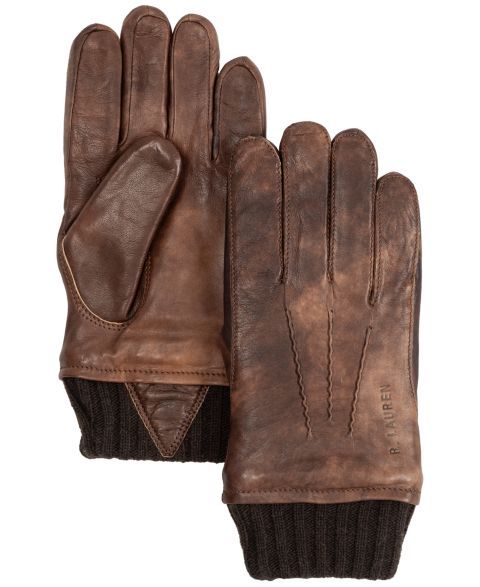 Мужские перчатки Polo Ralph Lauren Knit Cuff Flight Gloves, цвет: Patina Med