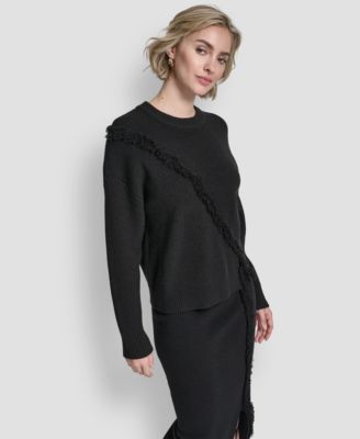 Women's Long-Sleeve Fringe Sweater