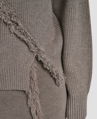 Women's Long-Sleeve Fringe Sweater