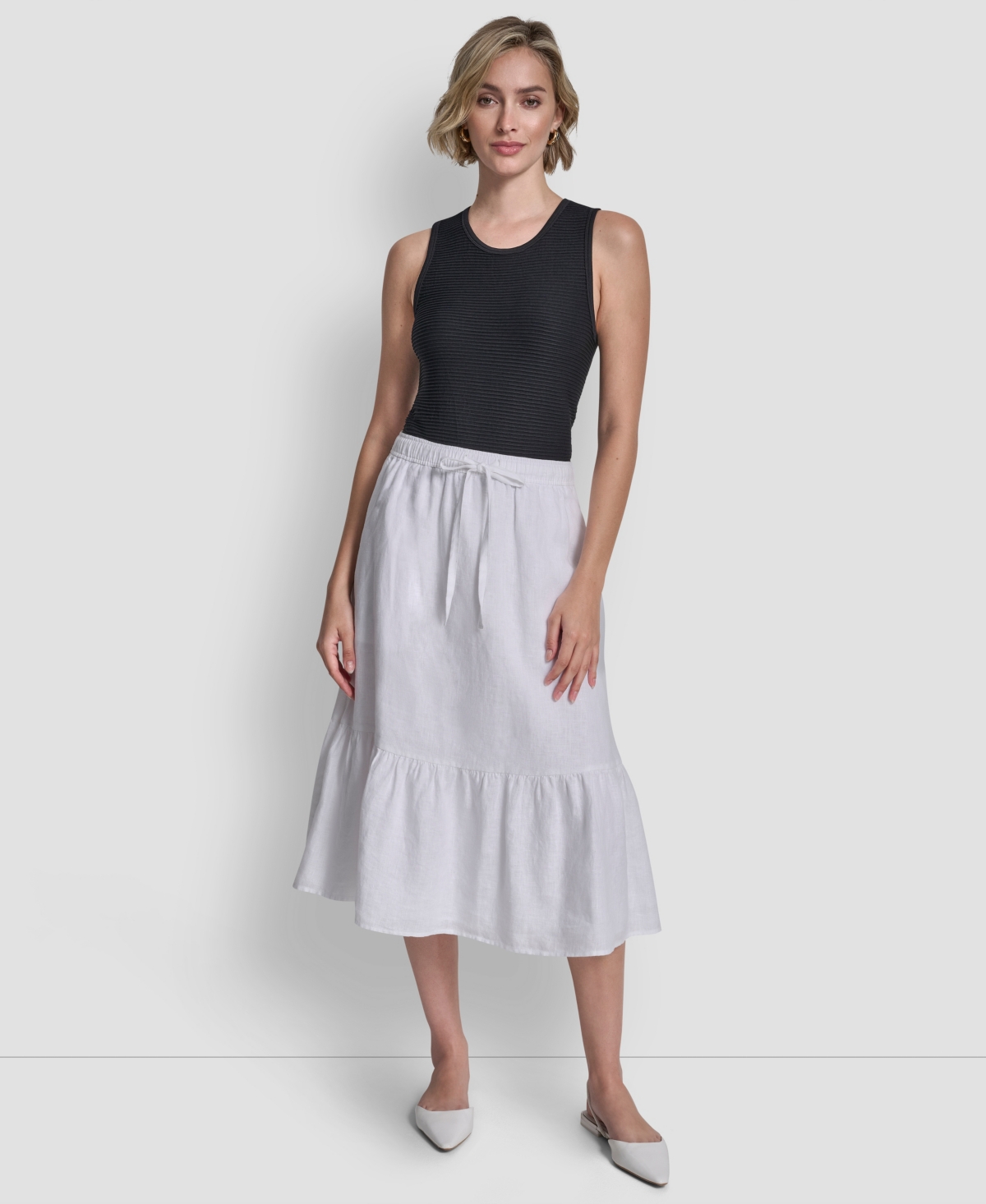 Dkny Women's A-line Pull-on Skirt In White