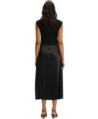 Women's Satin Skirt Knitted Dress