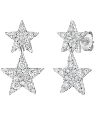 Macy's - White Diamond Earrings (1 ct. t.w.) in 10K White Gold