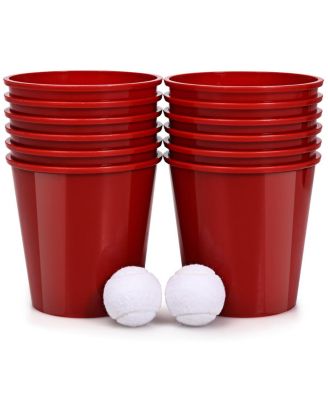 - Giant Yard Pong Game Set with Buckets, Balls & Carry Bag