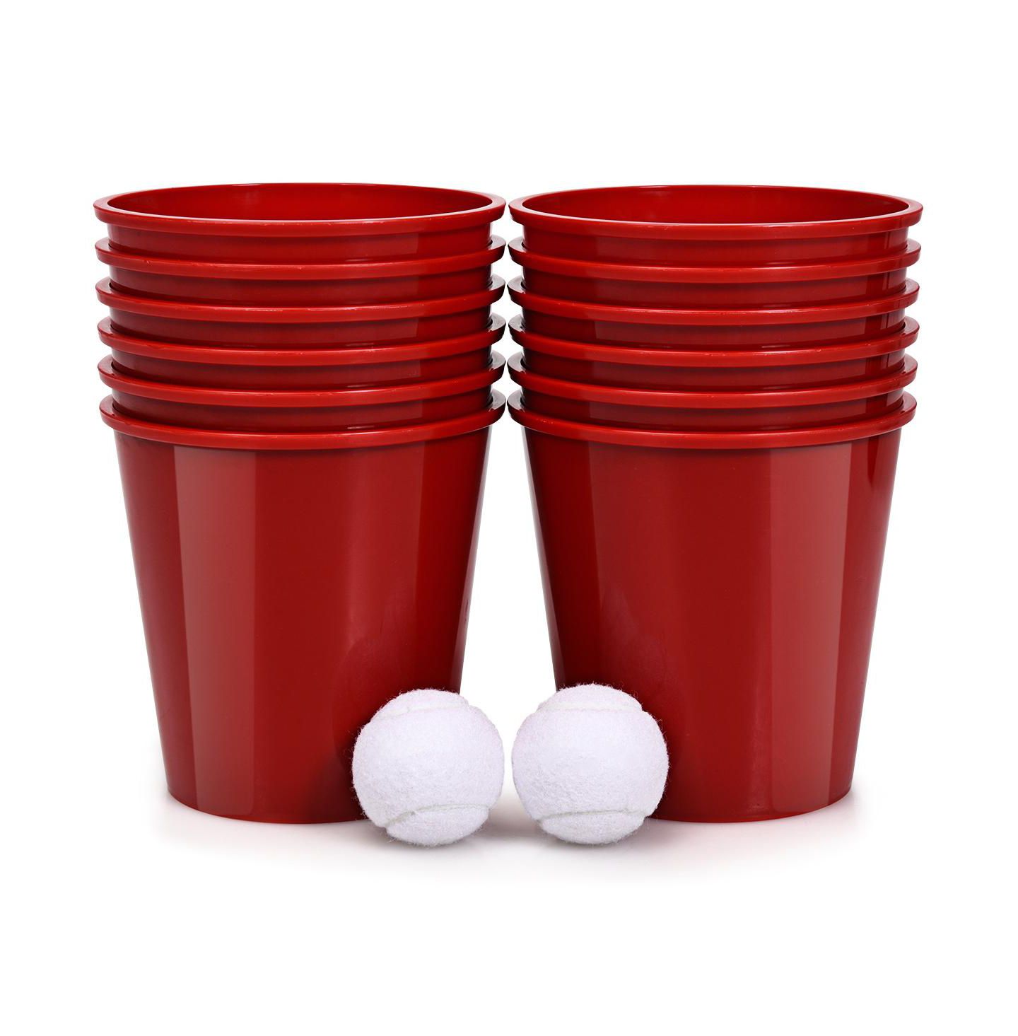 Детские игрушки SUGIFT Giant Yard Pong Game Portable Set with 12 Buckets, 2 Balls, Ages 6+, цвет: Красный — фото 6