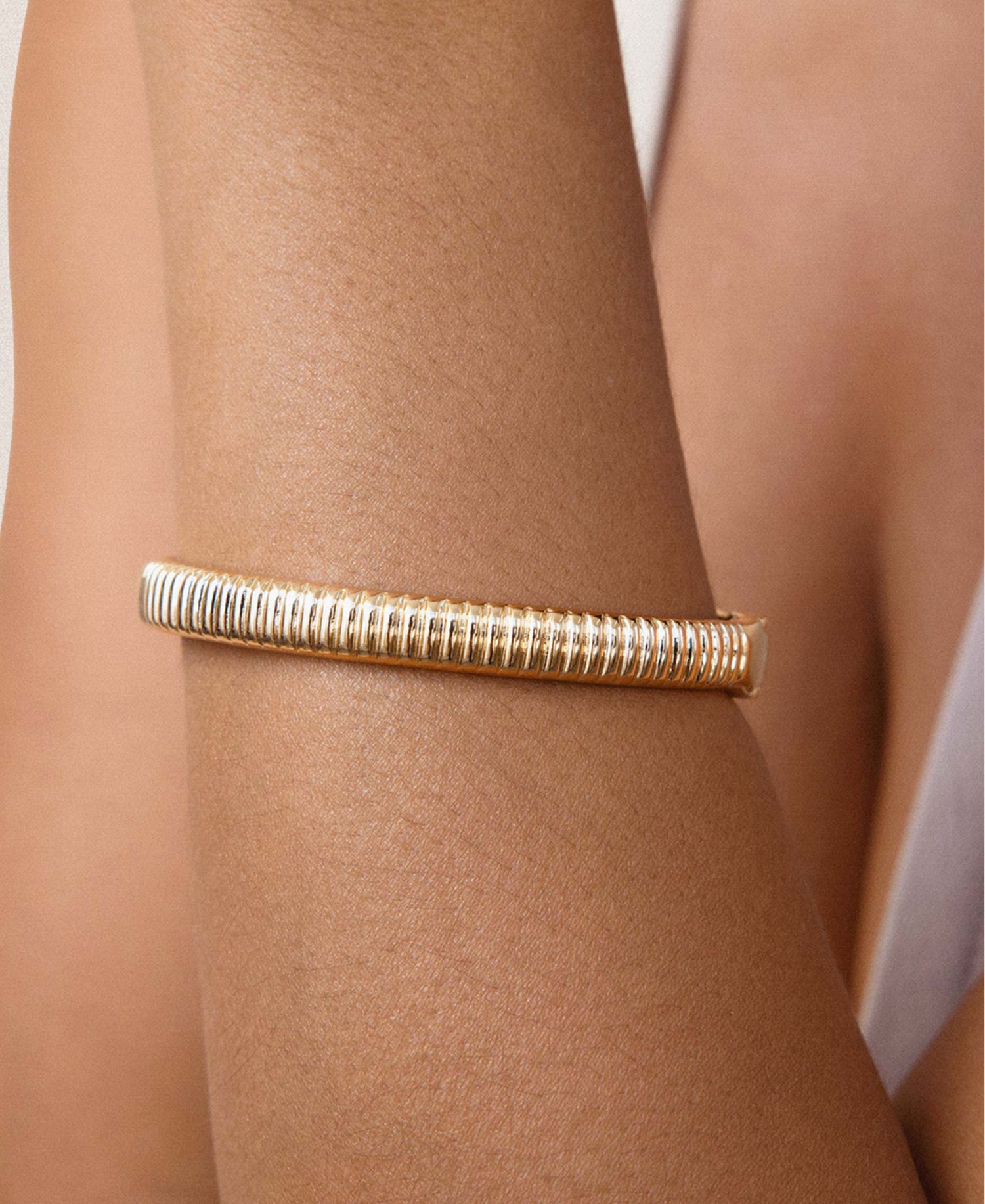 Ribbed Stacking Bangle Bracelet
