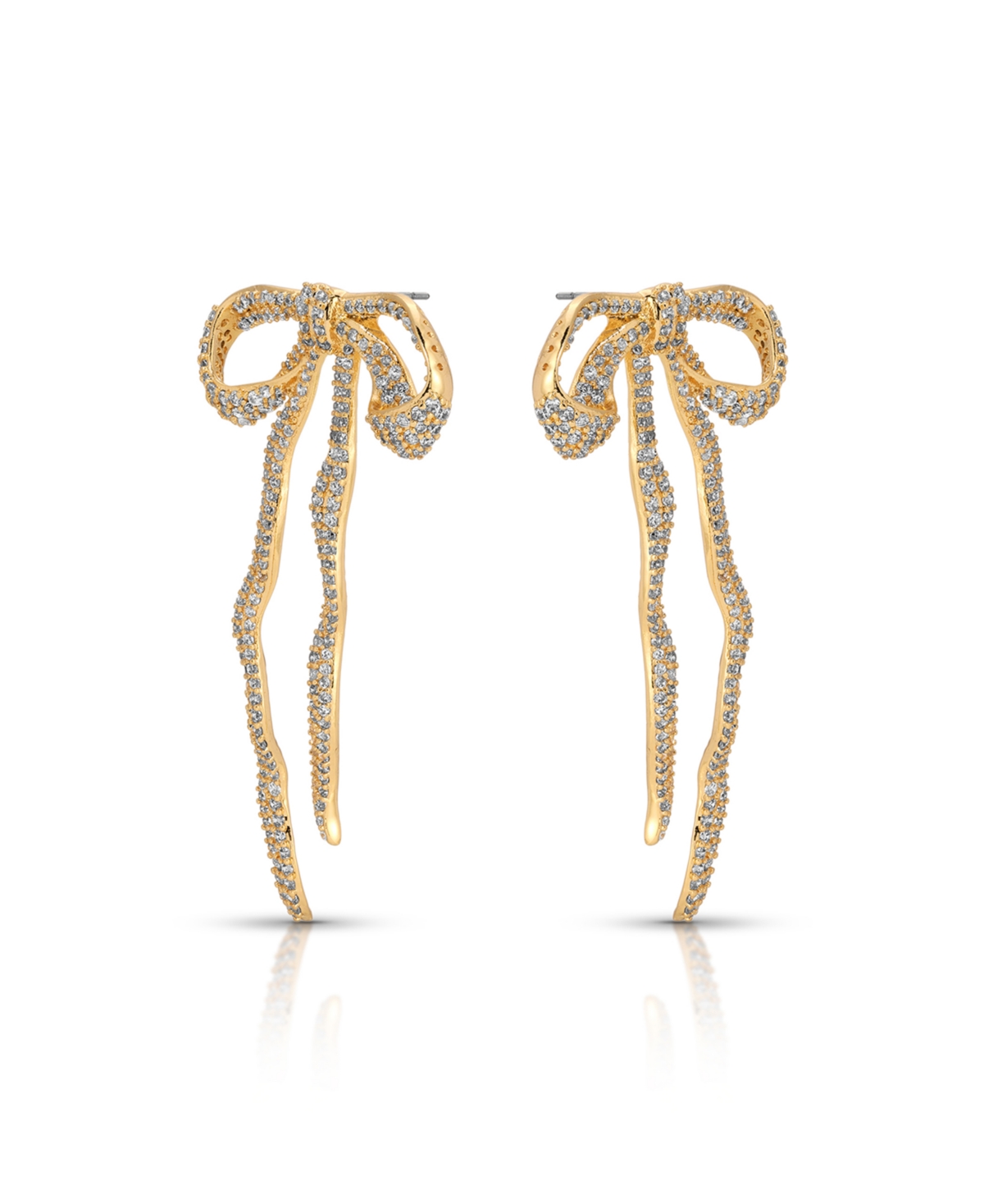 Ettika Pave Bow Statement Earrings In Gold