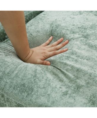 Streamdale Full-Compressed Chaise Sofa 80" Curved Boneless Couch with Cup Holders, Black