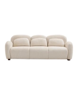 78 in. Modern 3 Seater Boucle Sofa with 3 Pillows, Beige