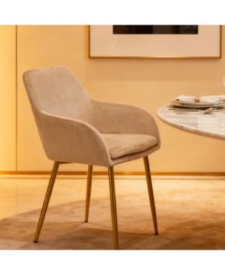 Streamdale Velvet Dining Chair Set (2-Piece) - Beige