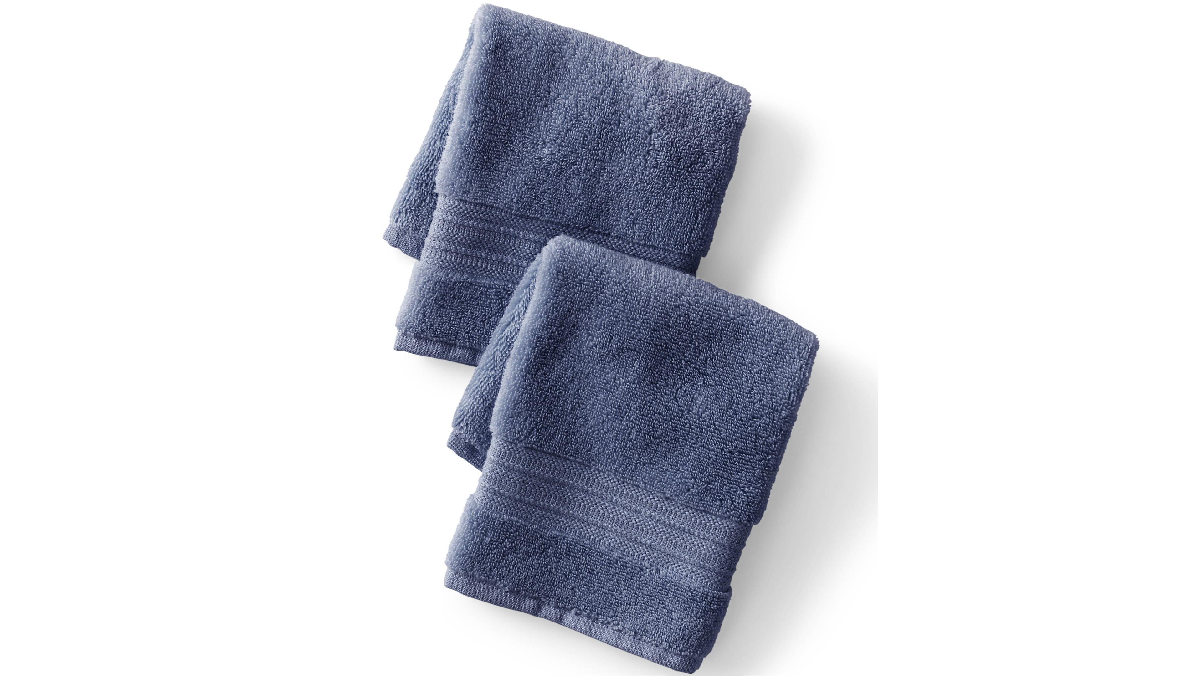 Lands' End Quick-Dry Cotton 2-Piece Washcloth Set