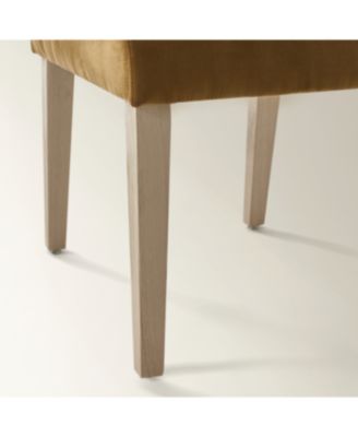 Stria Dining Chair Set of 2 – Upholstered in Soft Chenille with Solid Oak Legs