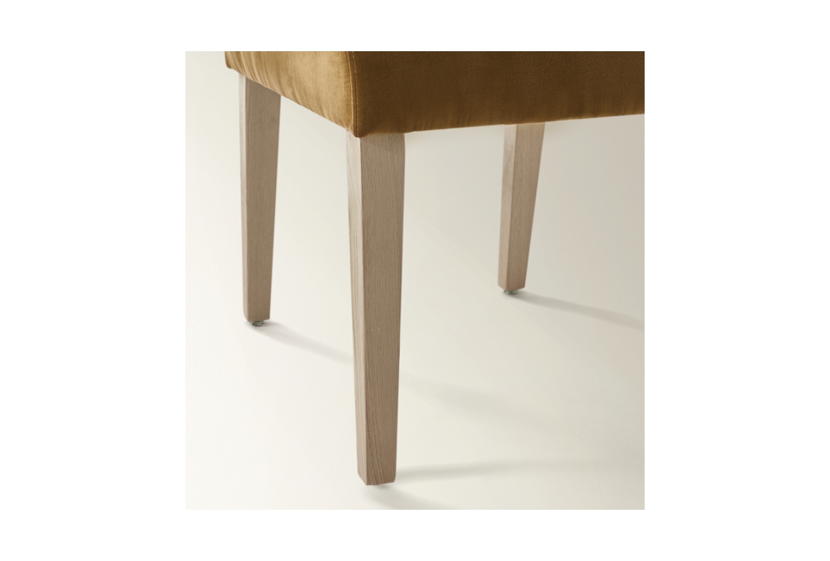 Stria Dining Chair Set of 2 – Upholstered Soft Chenille with Solid Oak Legs
