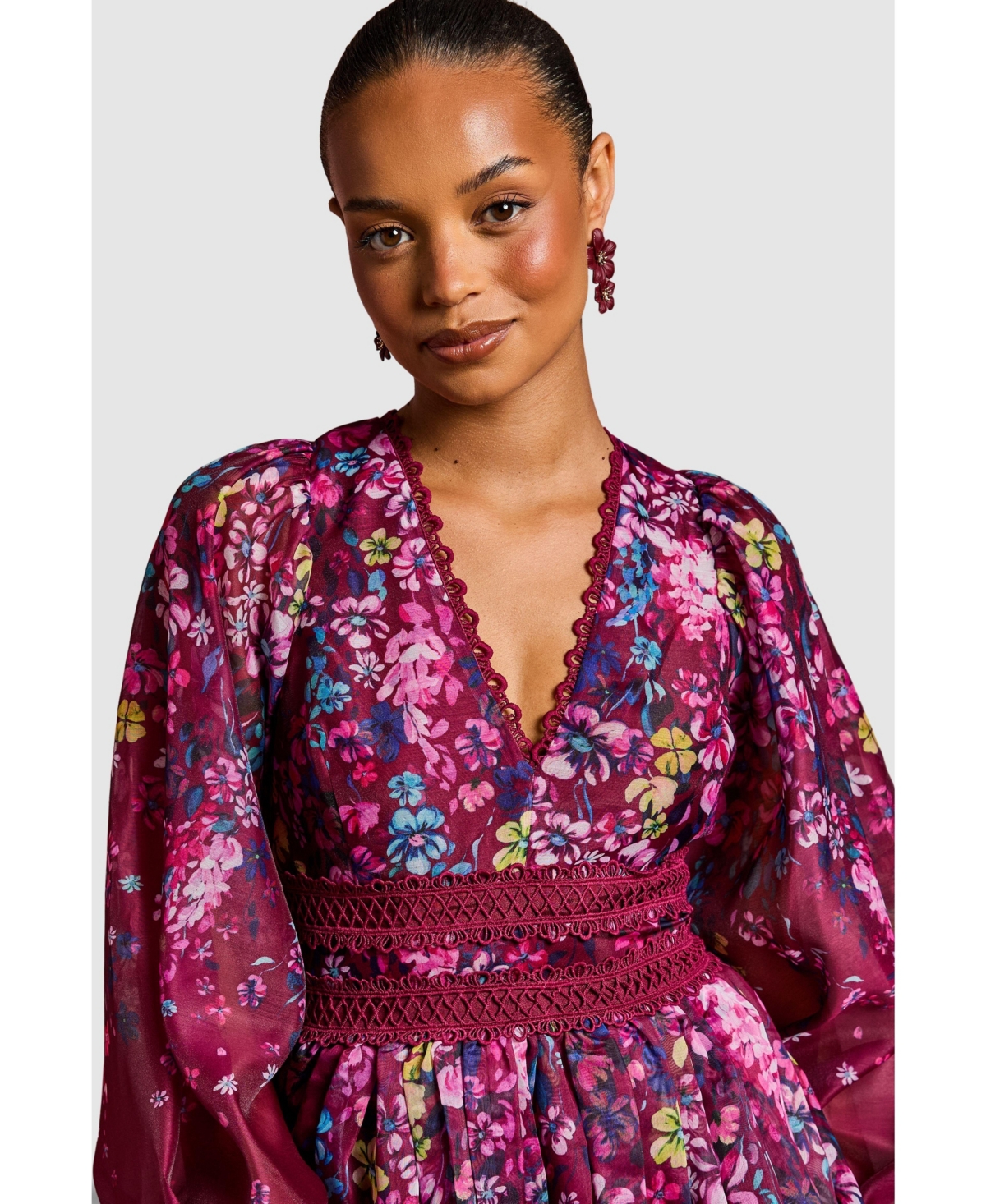 Coast Women's ganza Lace Trim Midaxi Dress