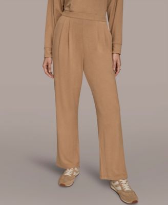 Women's Brushed Jersey High Rise Pleated Pull-On Pants