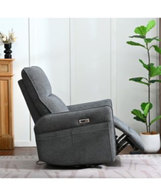 Streamdale 270 Power Swivel Rocker Recliner Chair for Adults, Electric Nursery Glider (Dark Gray