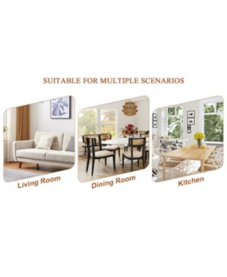 Streamdale Modern Minimalist Black Dining Chair Set - 6 Chairs, Mid-Century Style Upholstered Side Chairs.