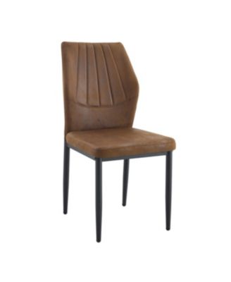 Streamdale Set of 6 Brown/Black Dining Chairs with Shell Pattern, 37" High.